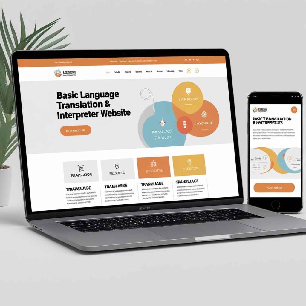 Basic Language Translation Website Responsive 8-Page Websites for Translators & Interpreters
